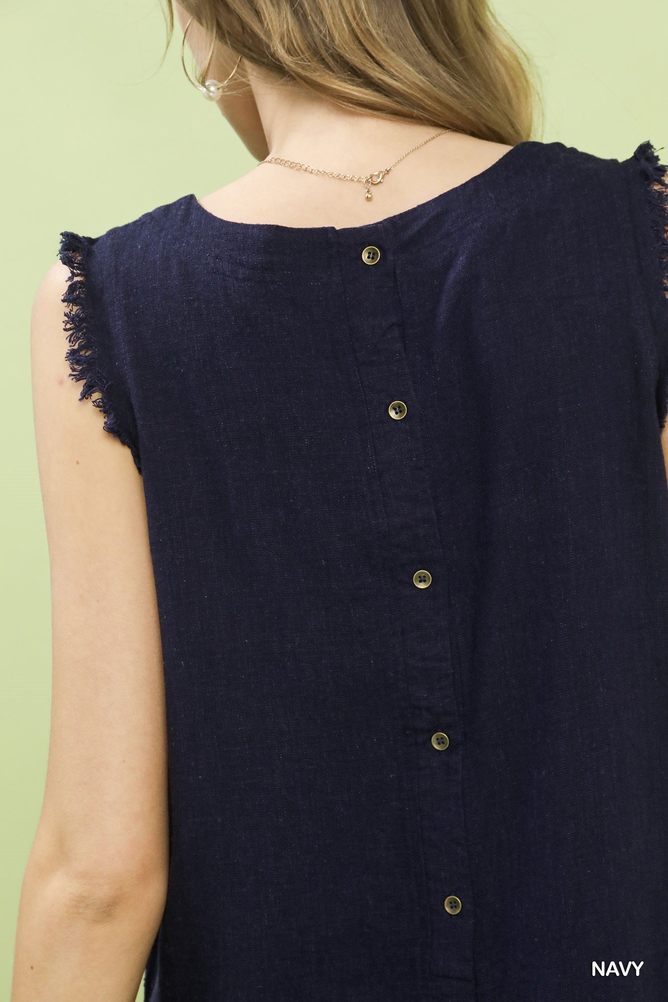 Frayed Tank - Navy