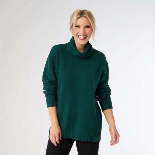 Luxe Cowl Neck Sweater - Green
