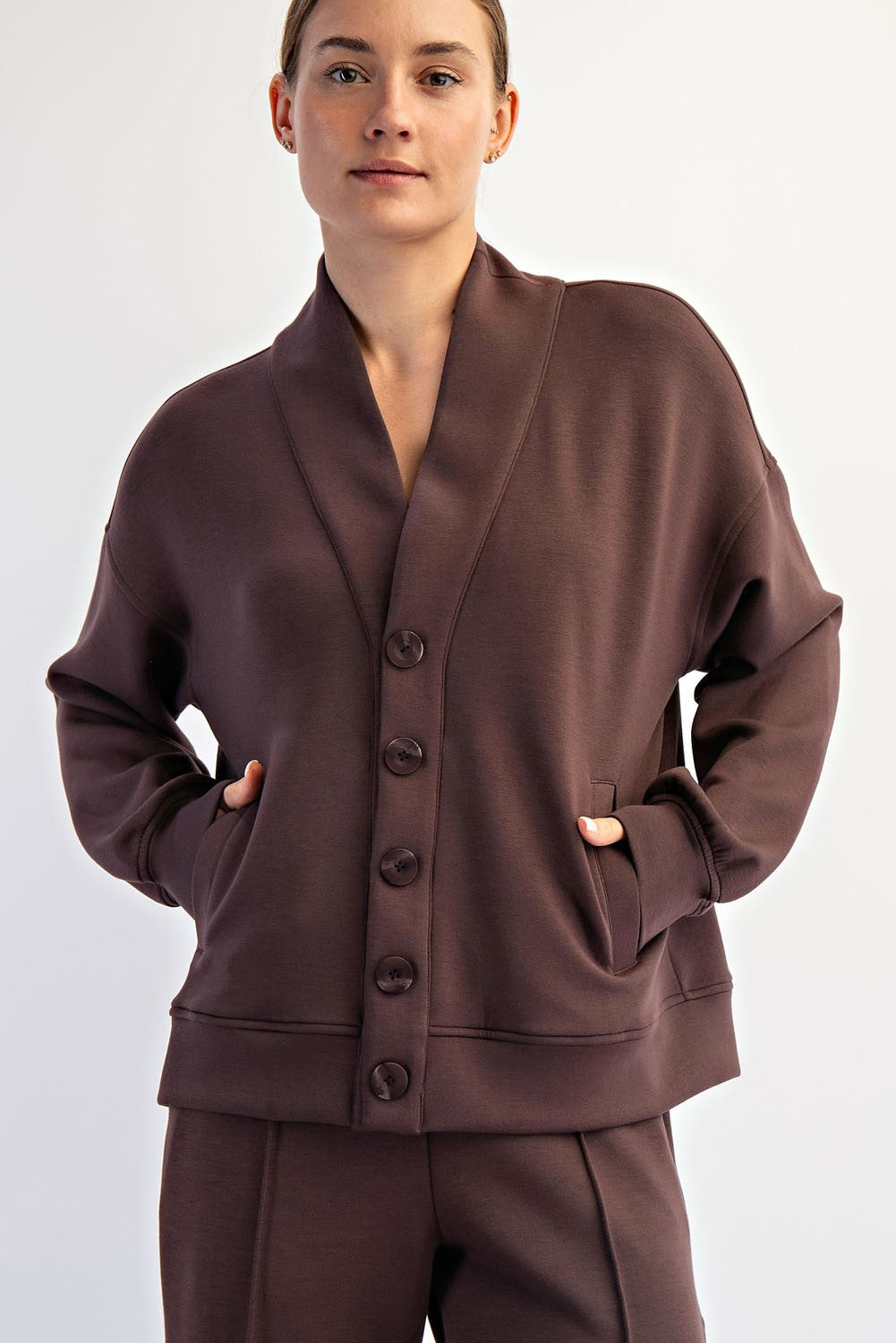 Modal Poly Cardi - Espresso