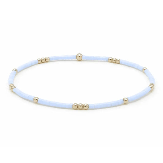 Newport Gold Filled Waterproof Bracelet in Blue Gray