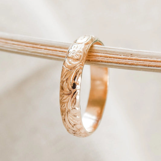 Floral Band - Gold Filled