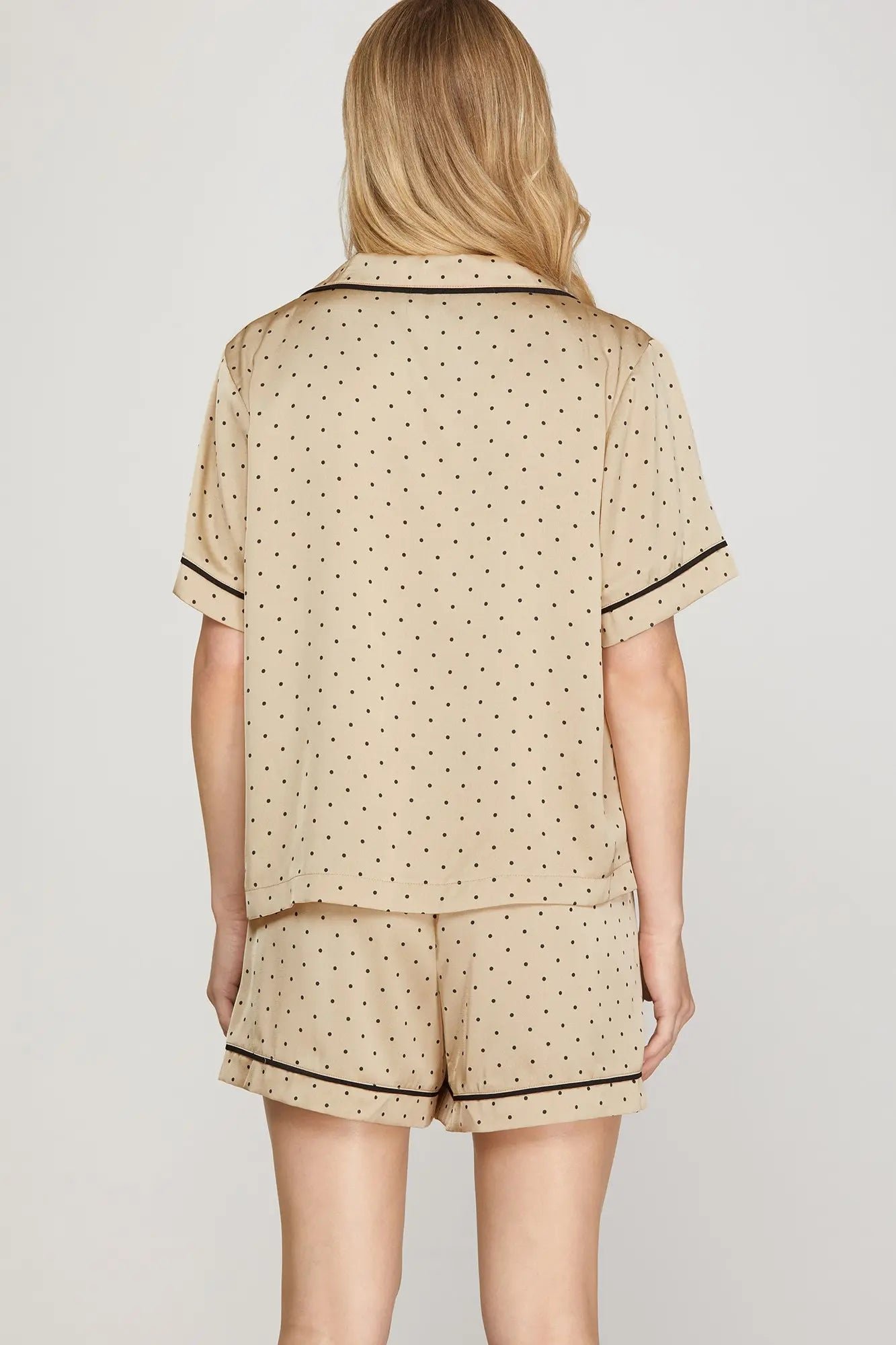 Polka Dot PJ Set - Toupe