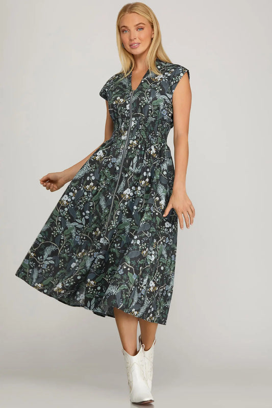 Printed Dress with Pockets