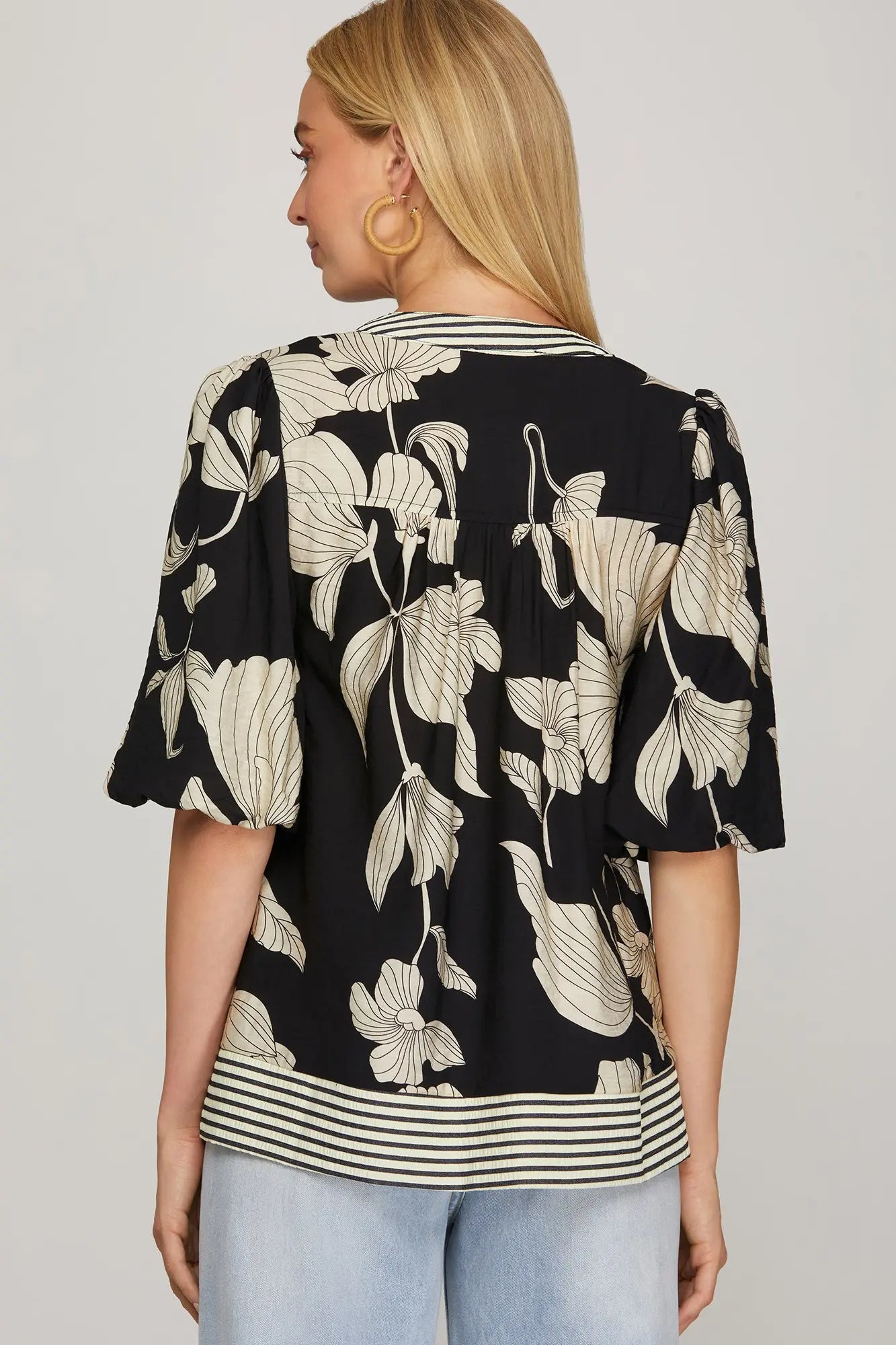 Printed Woven Top (S-2X)