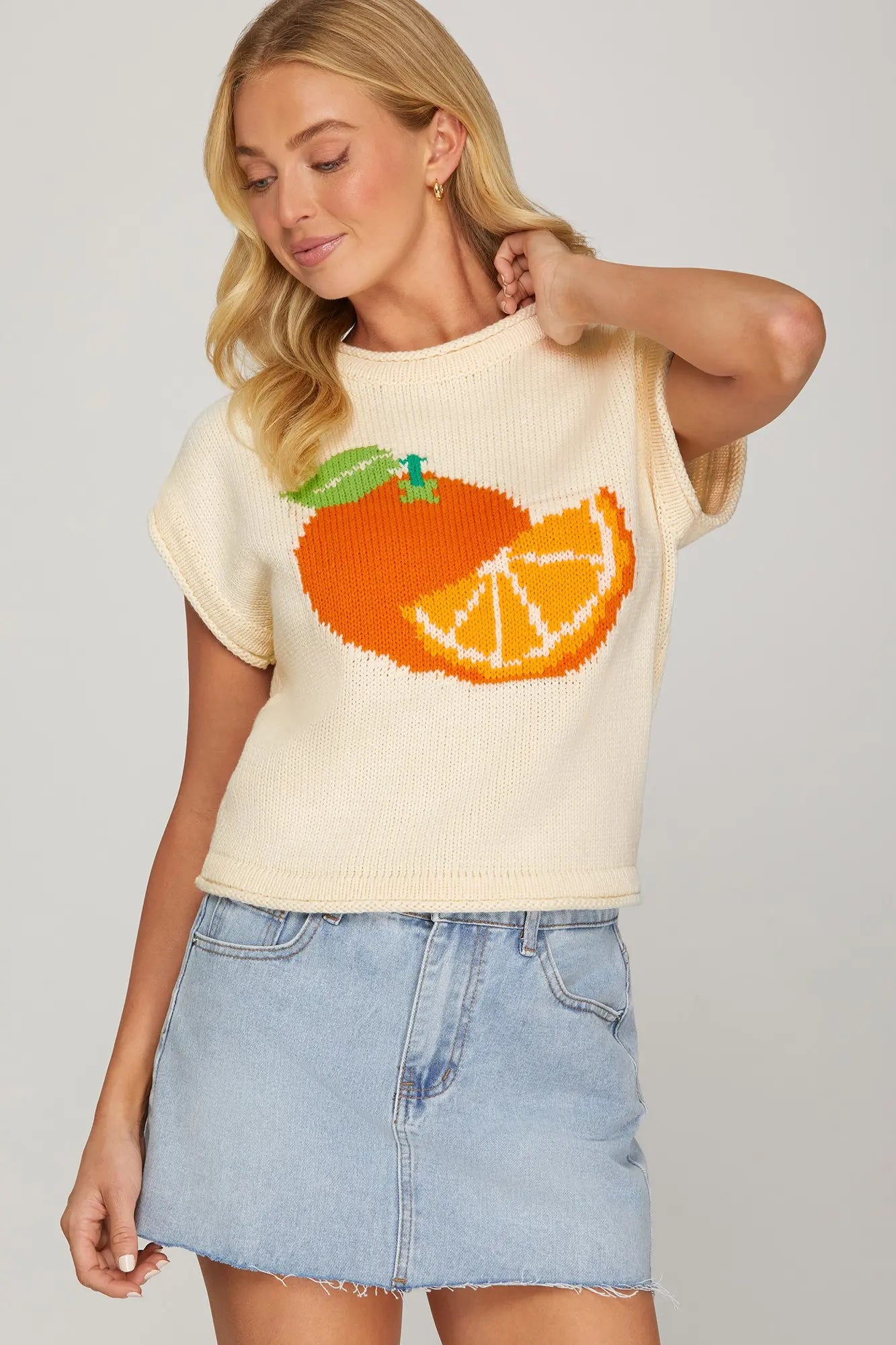 Orange Sleeveless Top