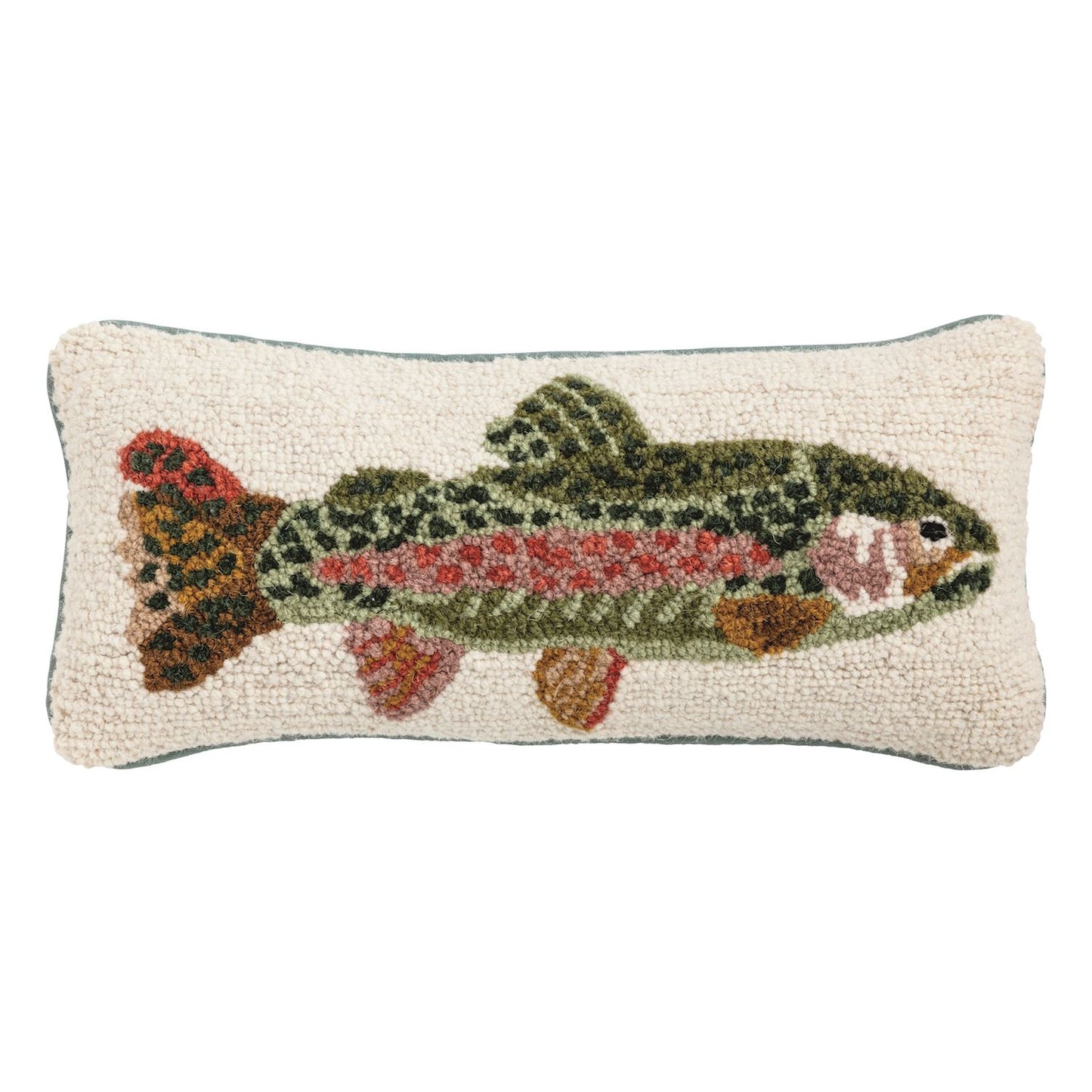 Trout Hook Wool Pillow