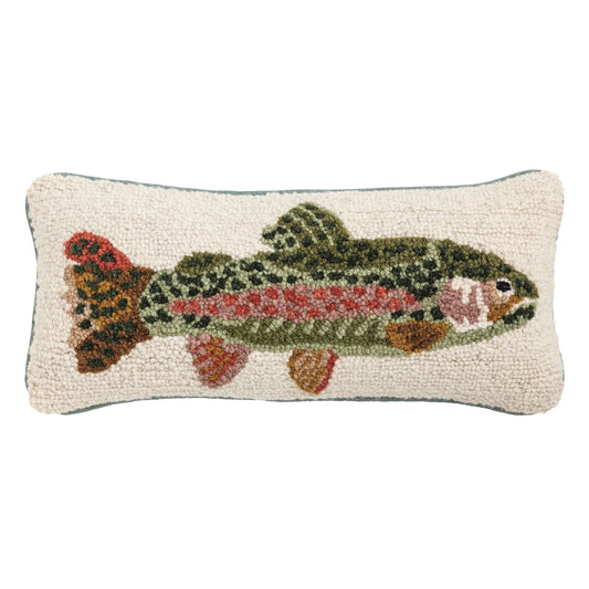 Trout Hook Wool Pillow