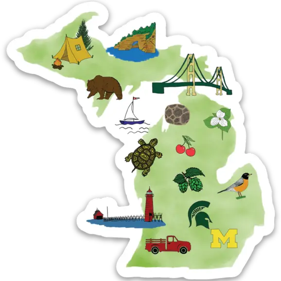 Emblems of Michigan Sticker