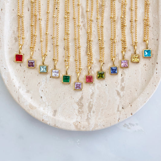 Waterproof Birthstone Necklace
