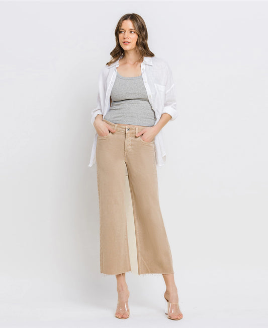 High Rise Crop Wide Leg Jeans
