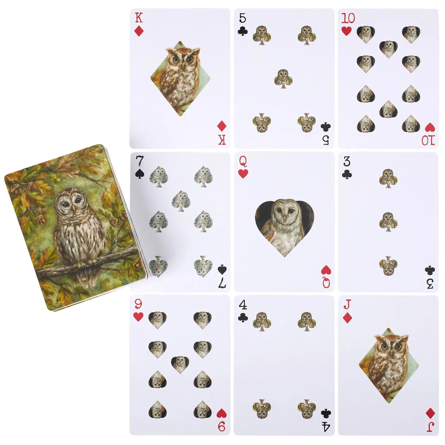 Owls Playing Cards