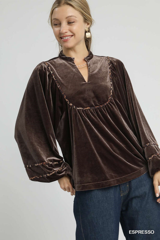 Velvet Long Sleeve Top