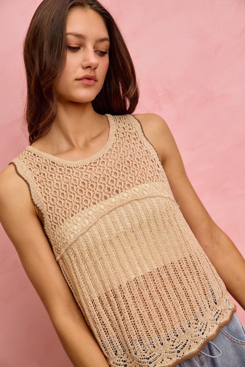 Crochet Lace Sleeveless Top