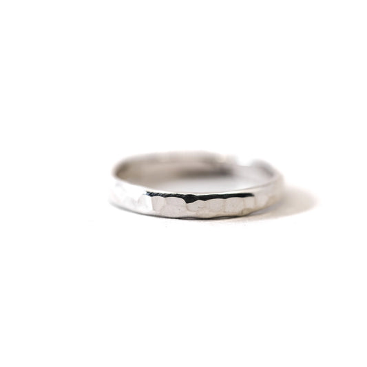 Thick Hammered Ring - Sterling Silver