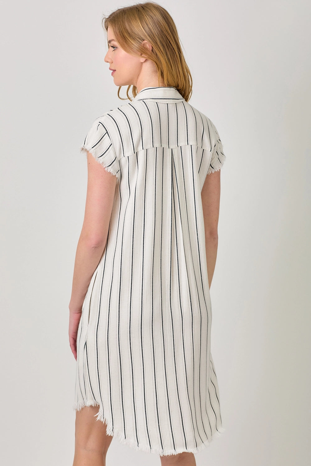 Frayed Edge Shirt Dress