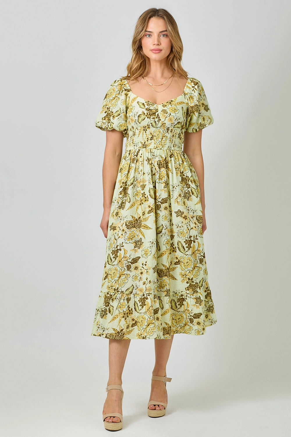 Balloon Sleeve Long Dress