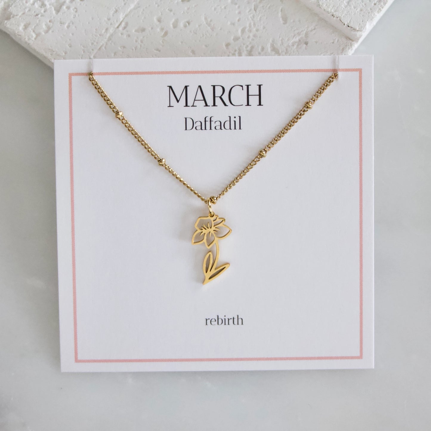 Waterproof Birth Flower Necklaces