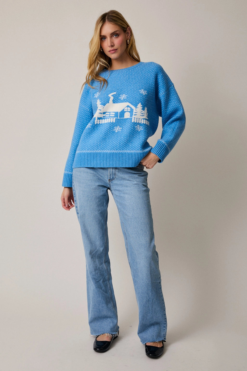 Crew Neck Graphic Sweater