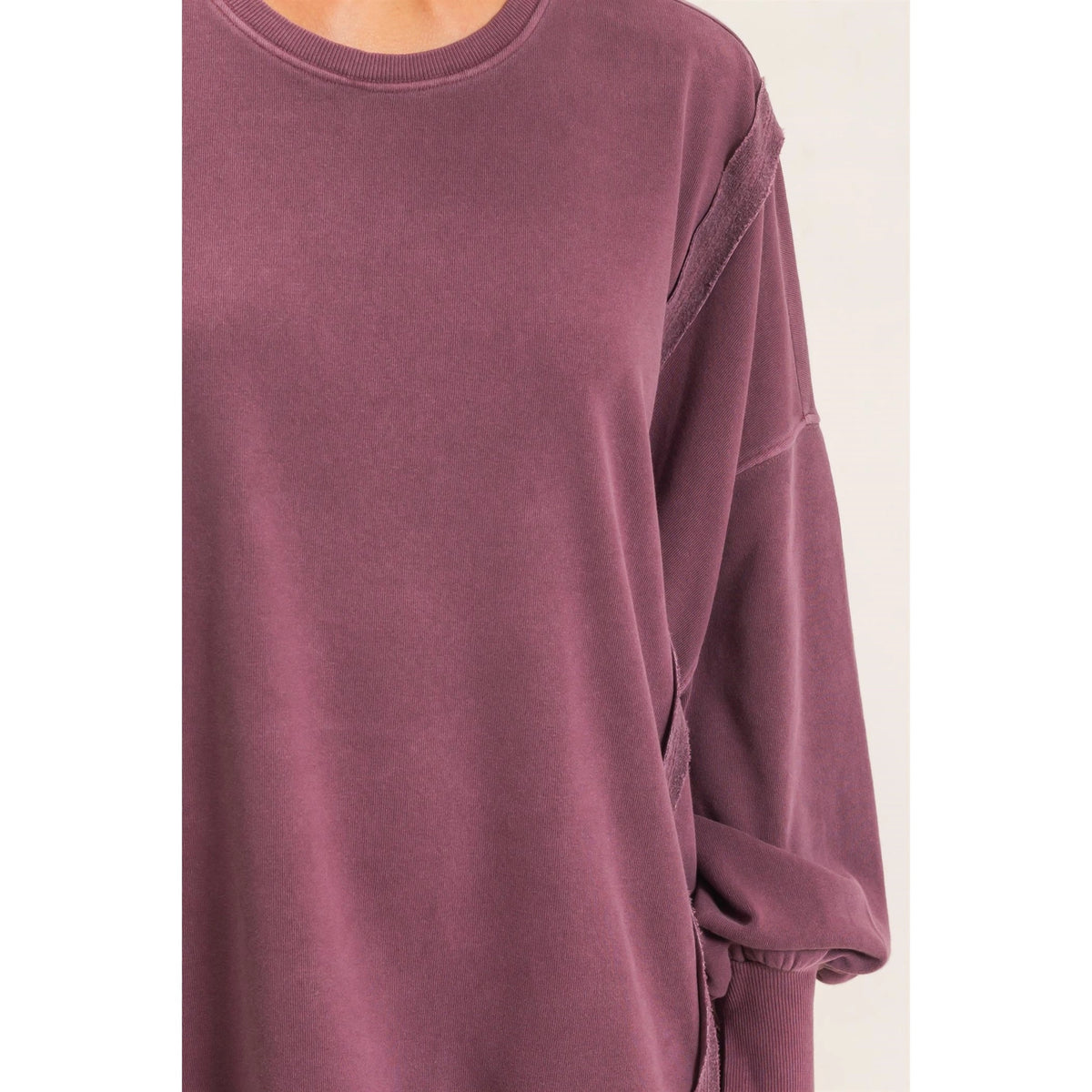 Oversized Raw Edge Sweatshirt