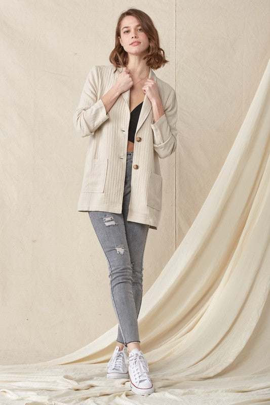 Oversized Double Pocket Blazer