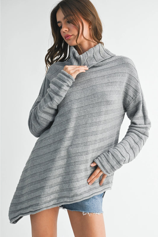 Halee Asymmetrical Turtle Neck Sweater