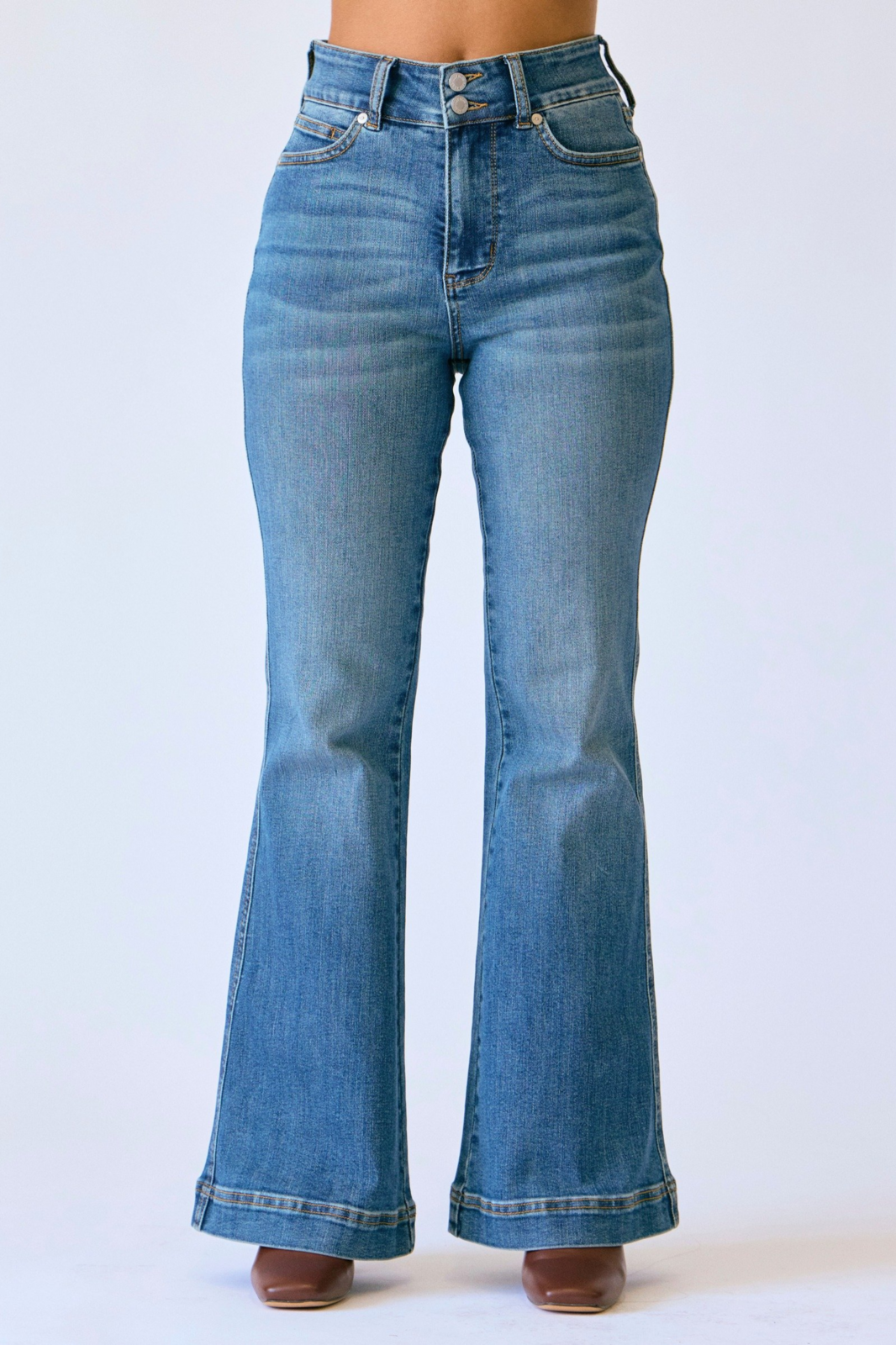 Judy Blue HW Petite Flare Tummy Control Jeans