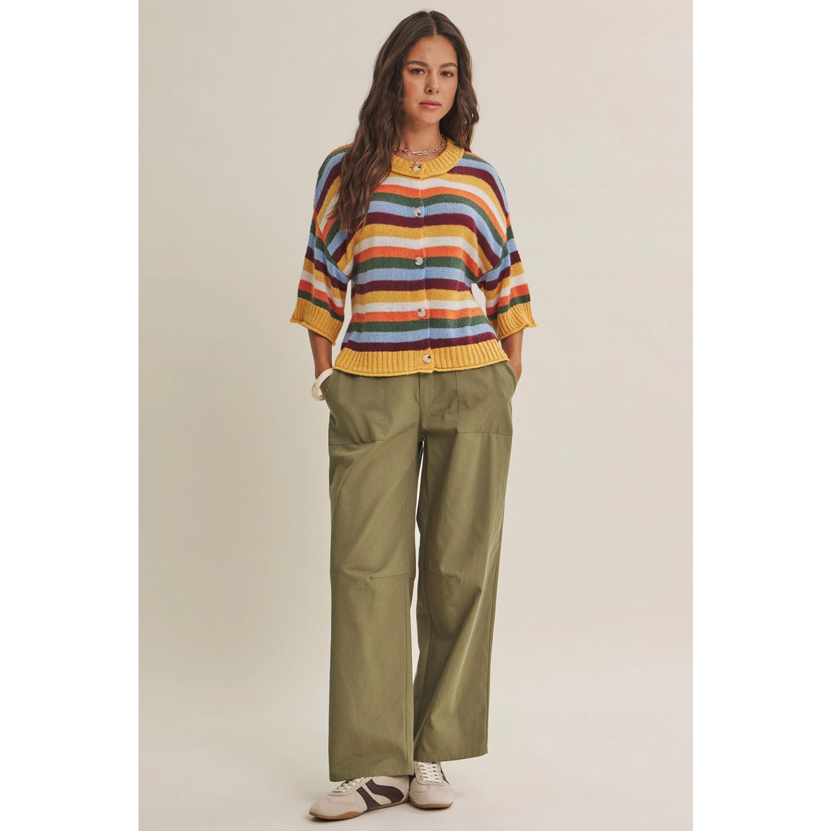 Multi Stripe Sweater Cardigan