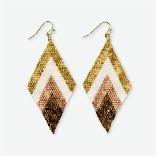 Frida Layered Diamond Beaded Drop Earrings