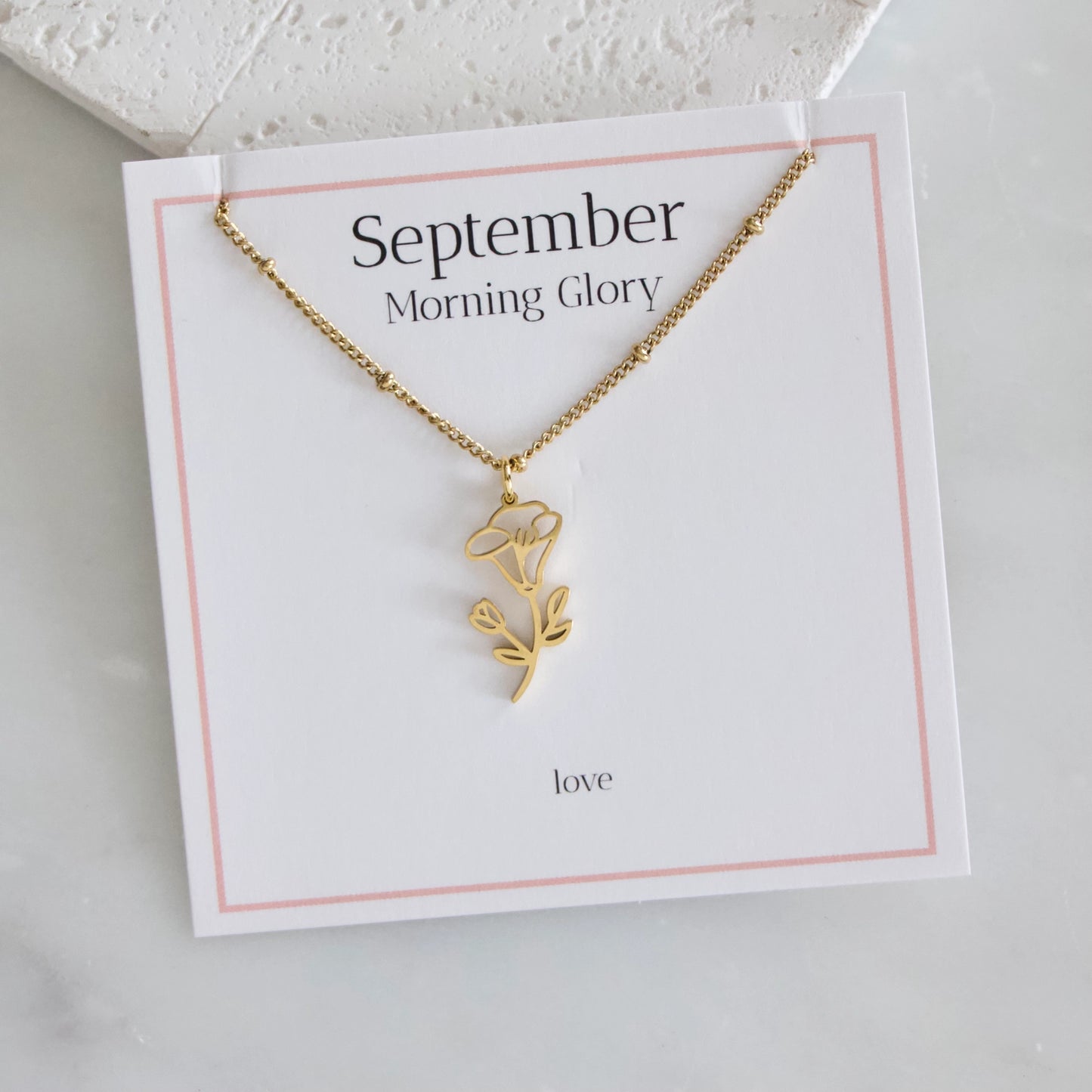 Waterproof Birth Flower Necklaces