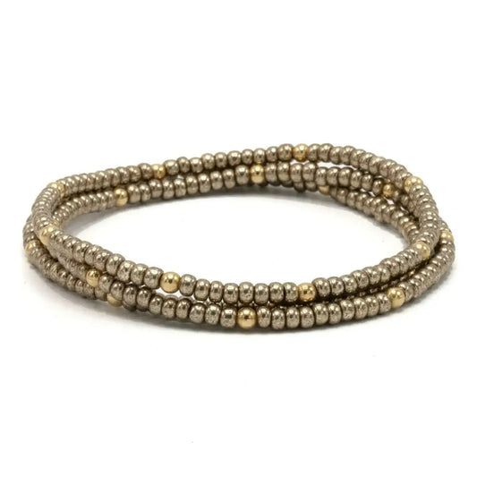 Classic Bracelet Stack in Bronze + Gold