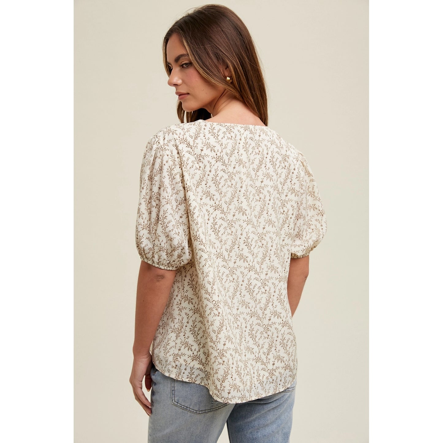 Floral Puff Sleeve Blouse