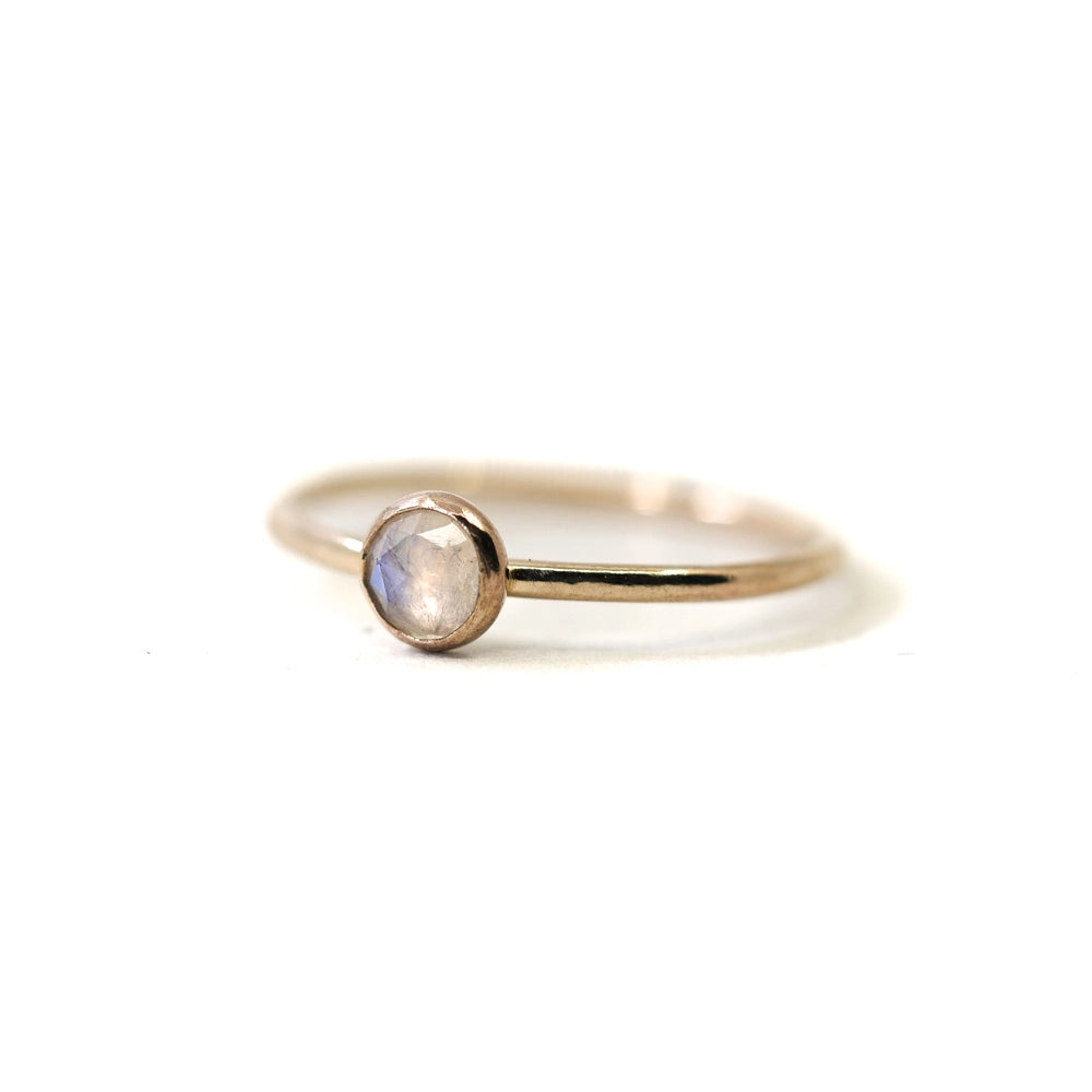 Rainbow Moonstone Stacking Ring - Gold Filled