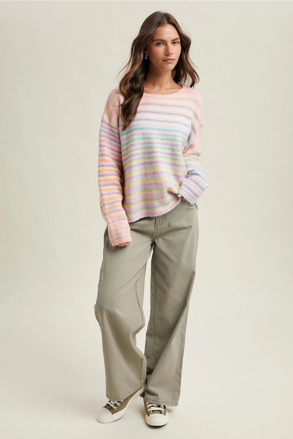 Pastel Rainbow Knit Sweater