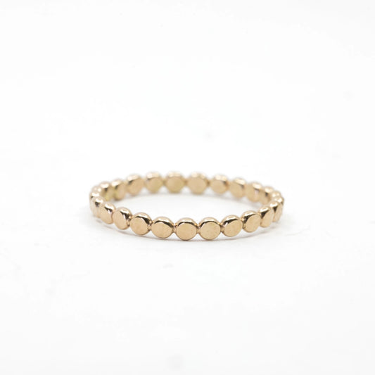 Coin Hammered Disc Stacking Ring - Gold Filled