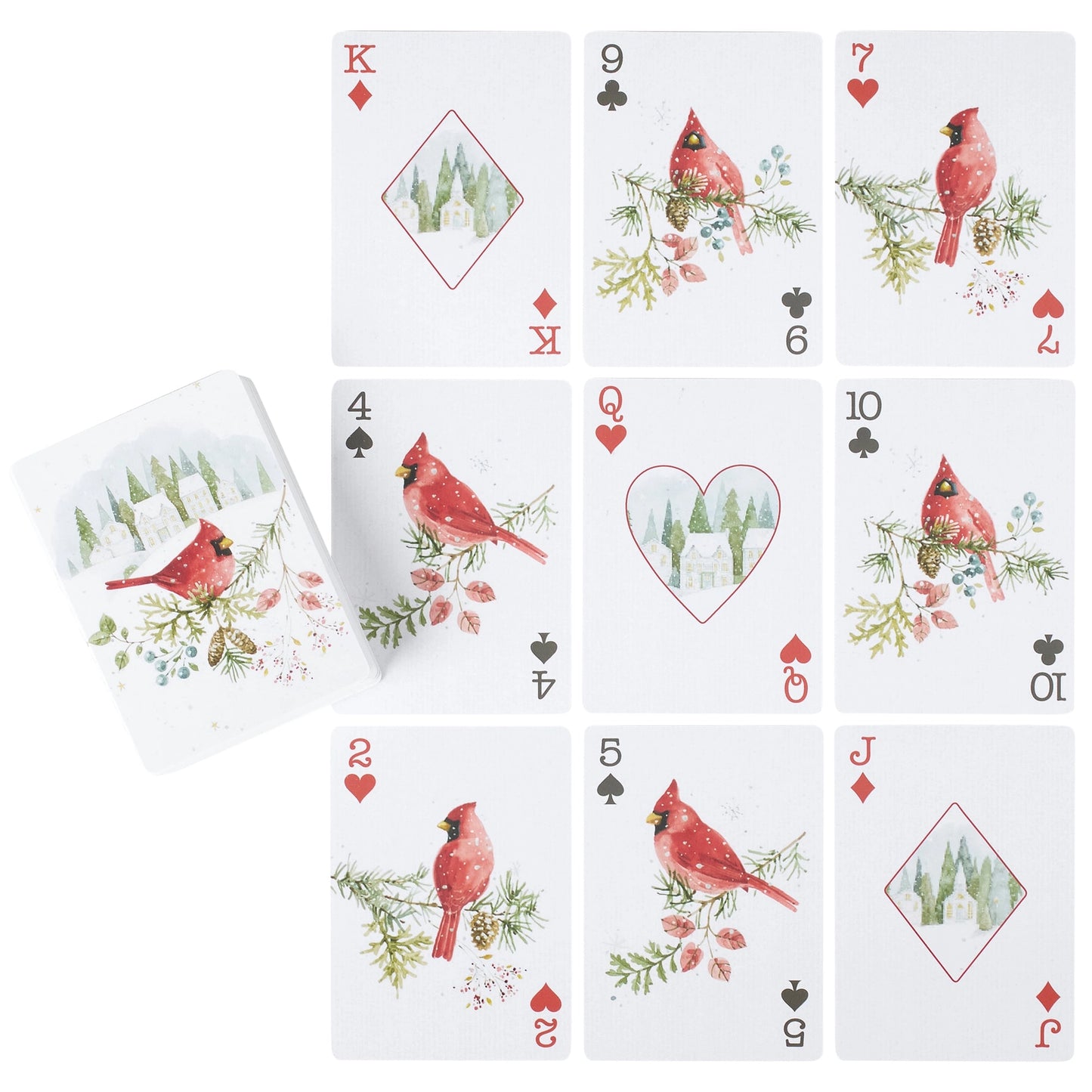 Winter Cardinals Playing Cards