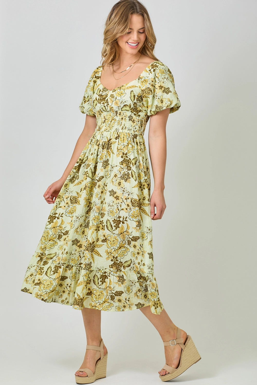 Balloon Sleeve Long Dress