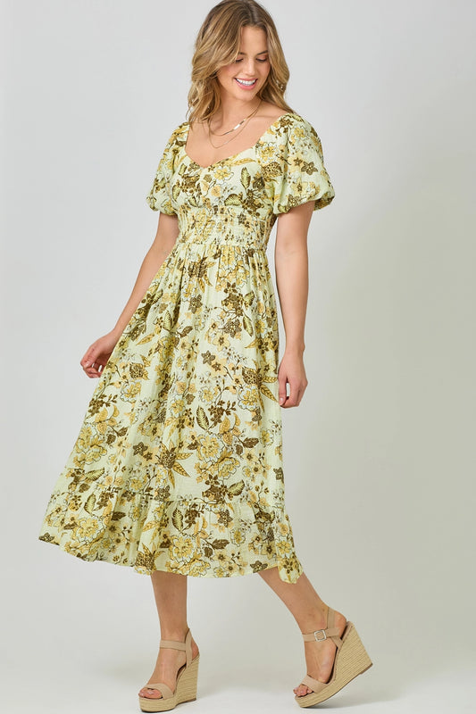 Balloon Sleeve Long Dress