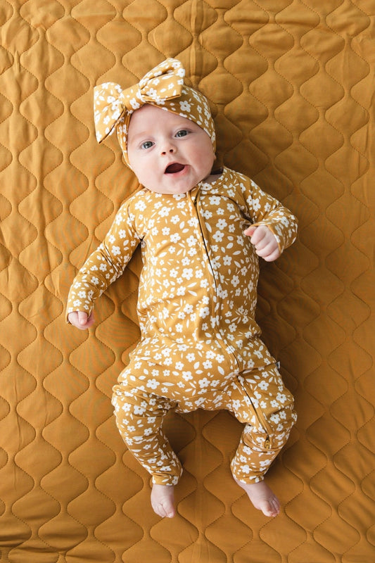 Honey Blooms Bamboo Footie