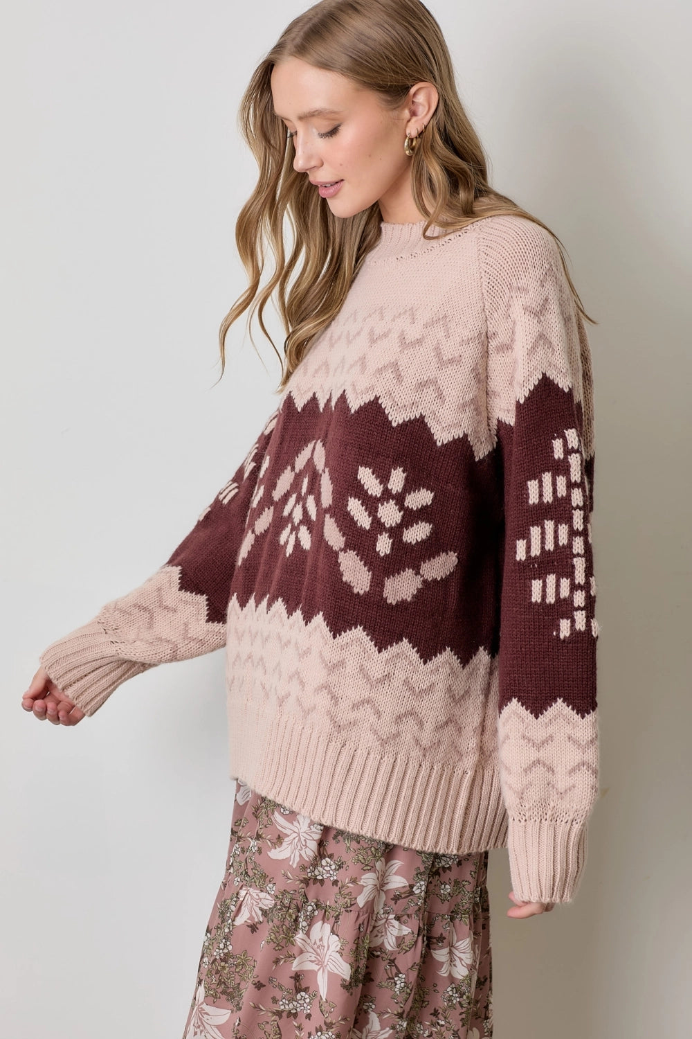 Flower Intarsia Sweater