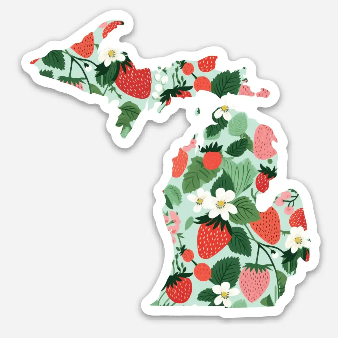 Wild Strawberries Michigan State Sticker