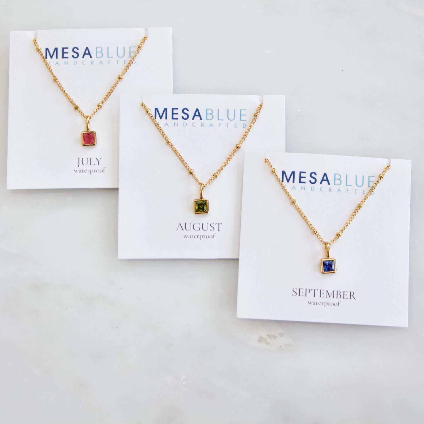 Waterproof Birthstone Necklace