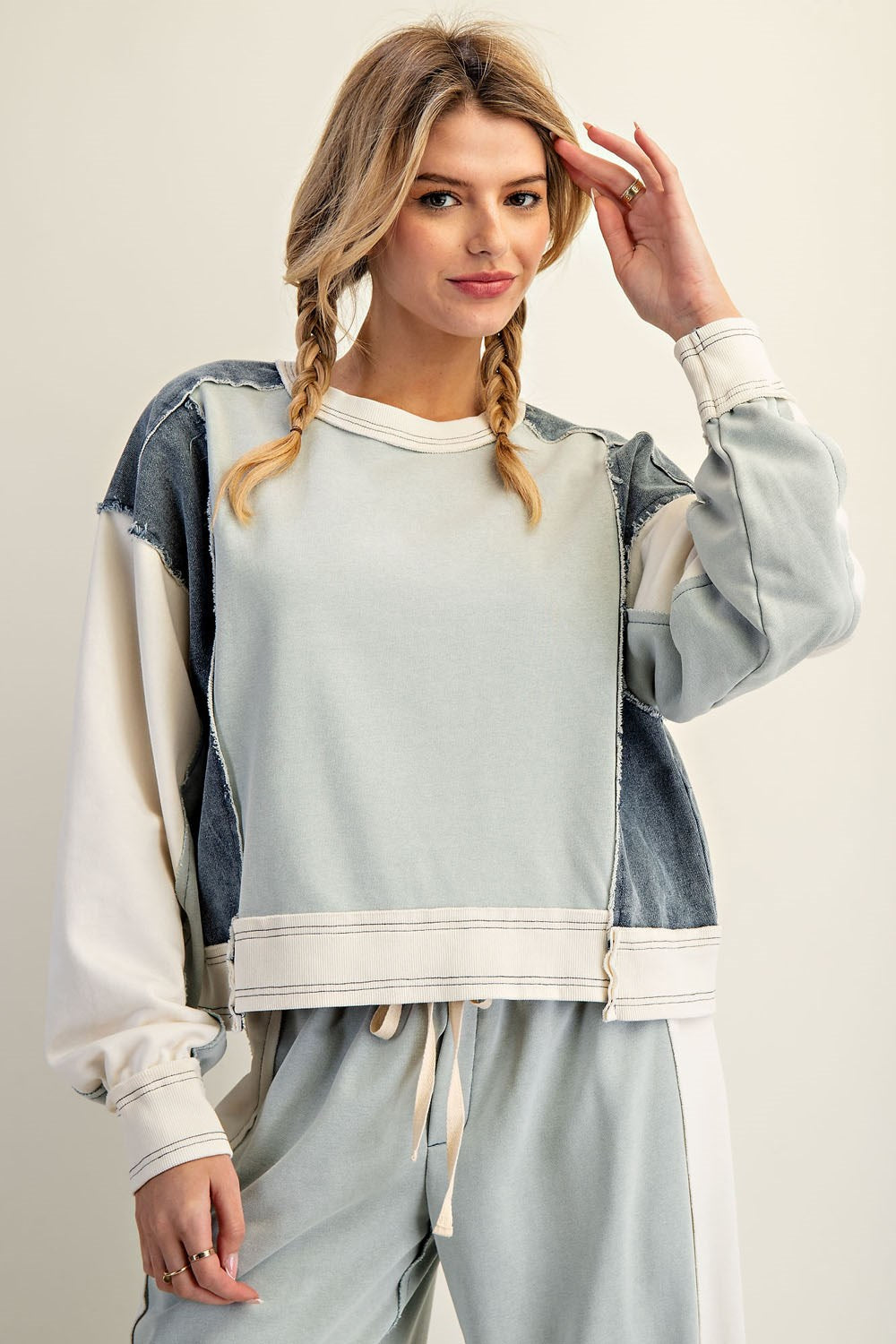 Frayed Color Block Matching Set (Set Sold Separately)