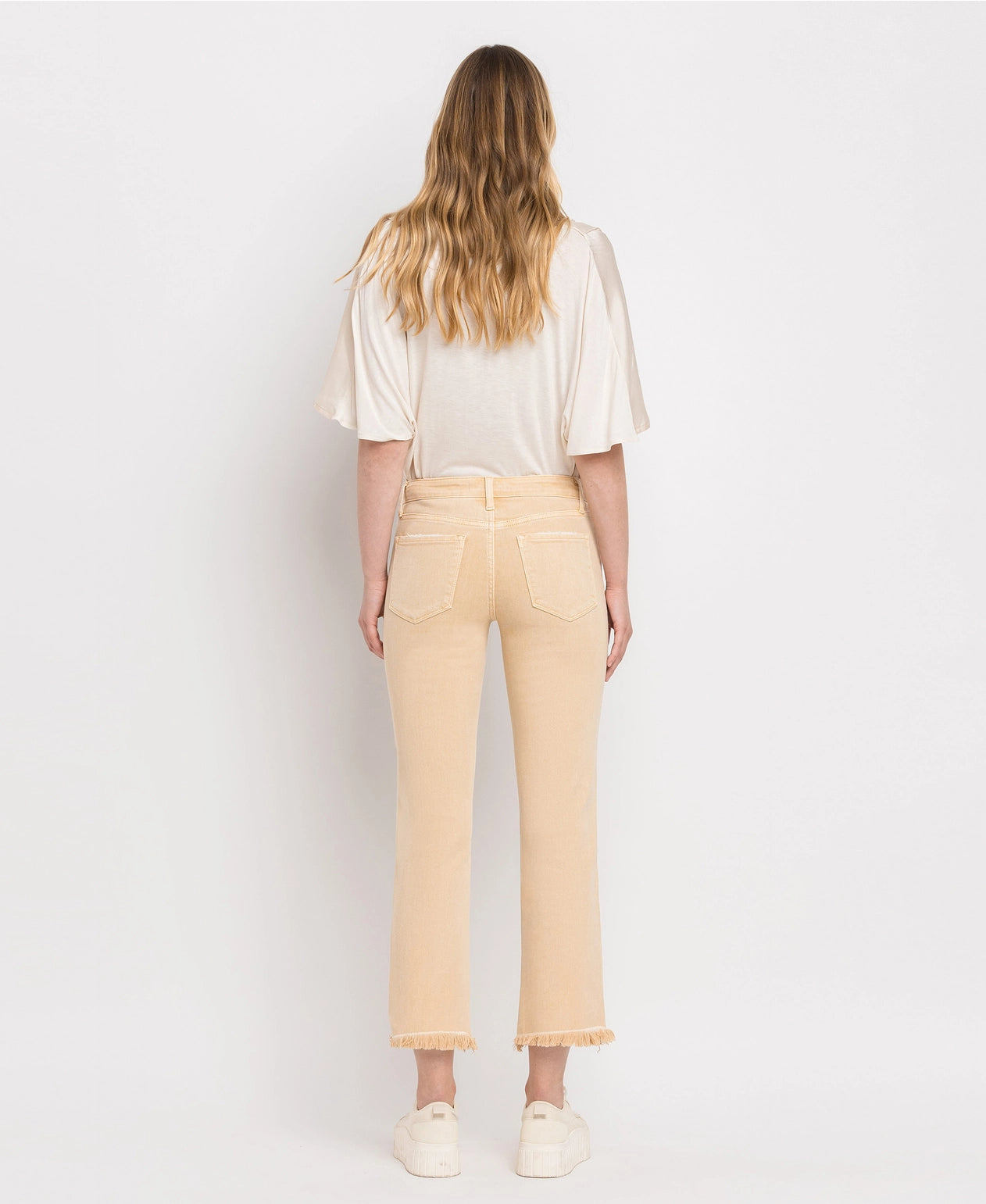 Mid Rise Straight Jeans - Sun Beige