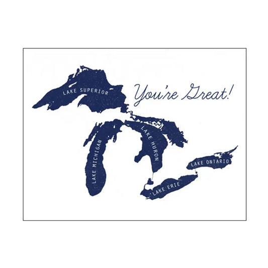 You're Great! Great Lakes Letterpress Card