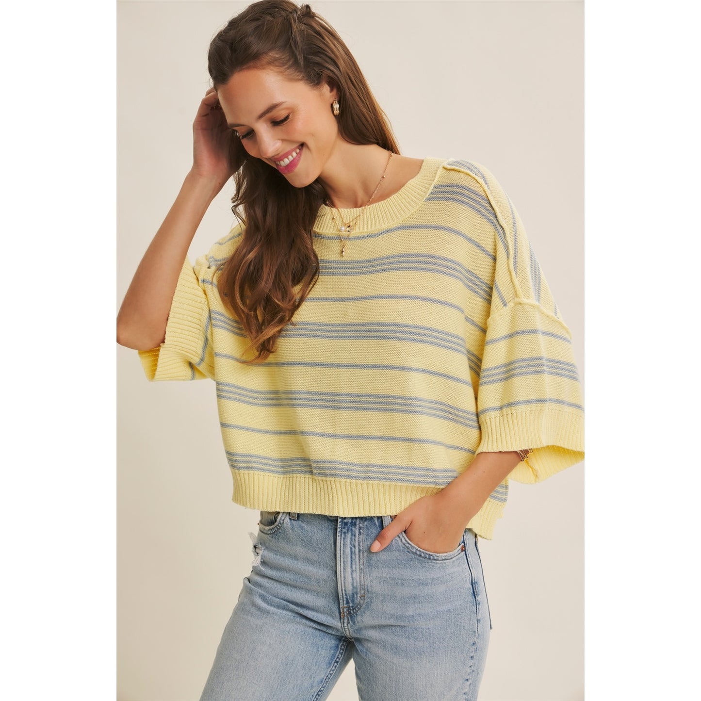 Essence of Weekends Boxy Stripe Sweater