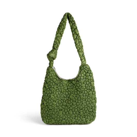 Green Quilted Flower Tote