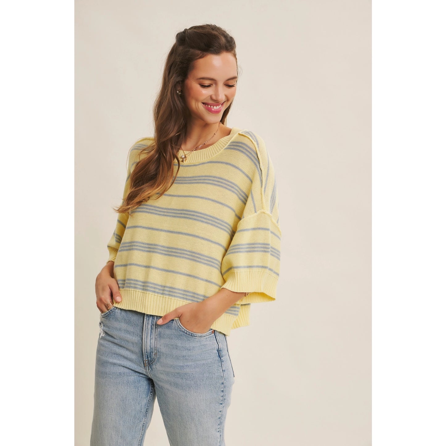 Essence of Weekends Boxy Stripe Sweater