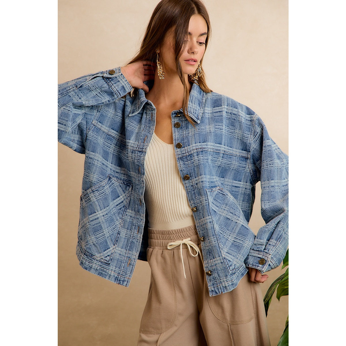 Patterned Denim Jaceket