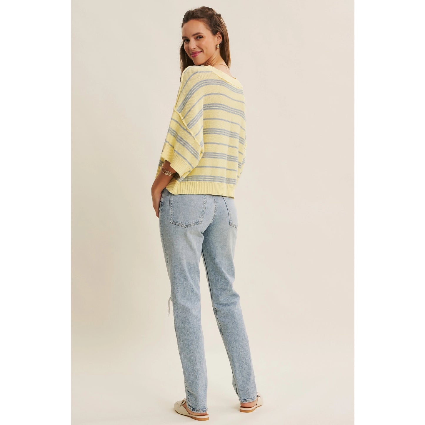 Essence of Weekends Boxy Stripe Sweater