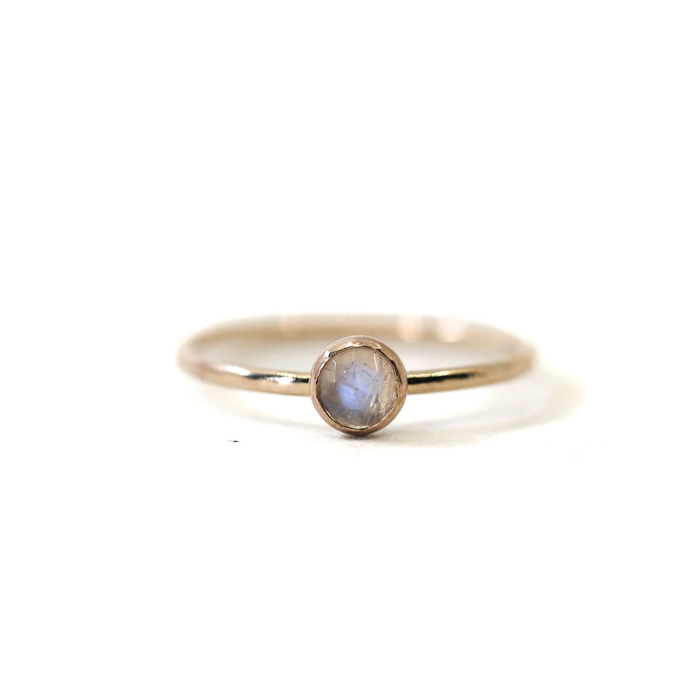 Rainbow Moonstone Stacking Ring - Gold Filled